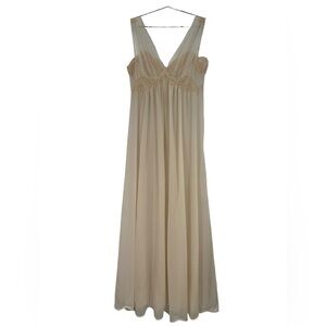 Vintage Vanity Fair Tricot‎ Nylon Lace Nightgown Ivory Women's Size 34